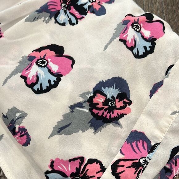 Motherhood Maternity White Pink Blue Floral Print Tank Top Size M - Picture 5 of 5